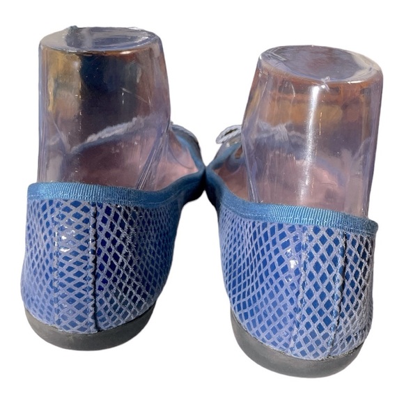 Paul Mayer Ladies Snakeskin Flats in Sky Blue - Picture 5 of 11